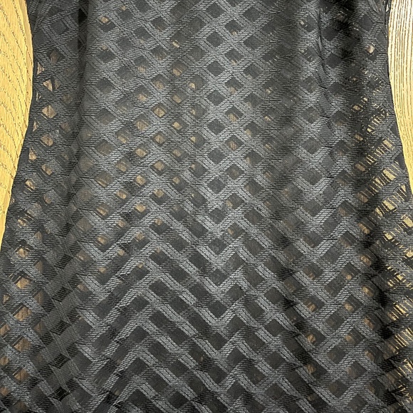 Jessica Simpson Black Mesh Floral Lace Ruffled Hem Party/Cocktail Dress Sz-10 - Picture 5 of 7